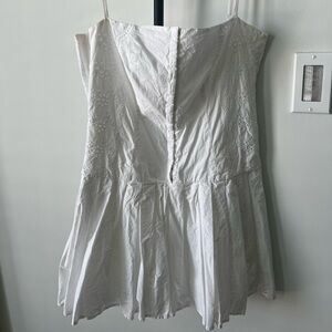 Zara White Sleeveless Babydoll Dress